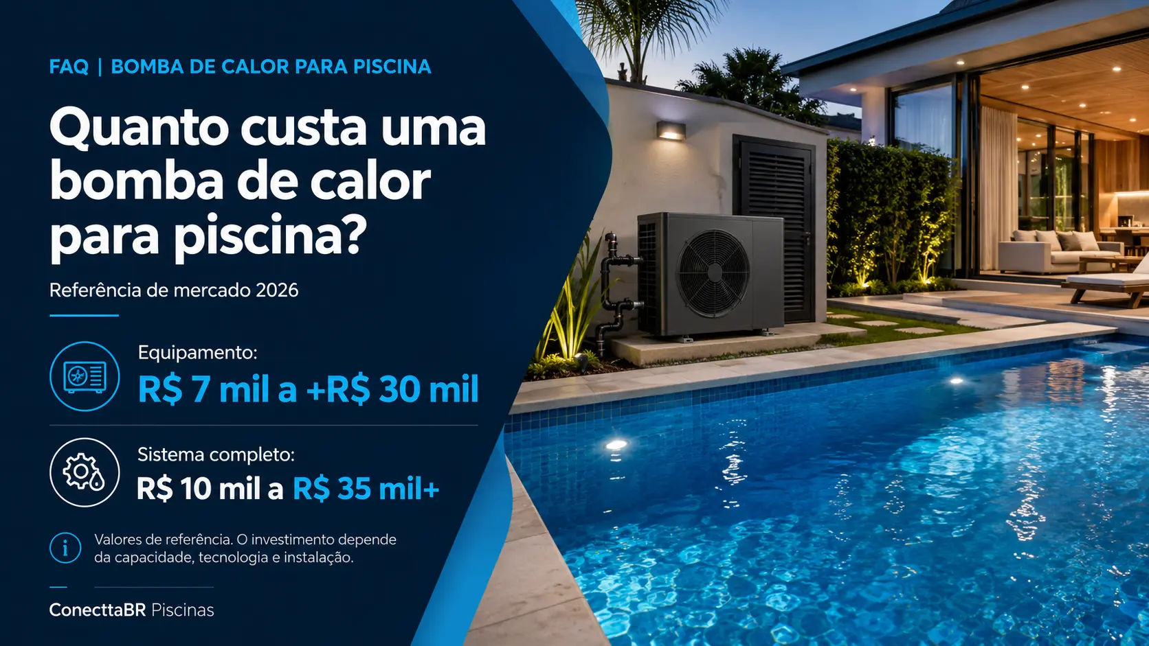 Quanto custa uma bomba de calor para piscina em 2026