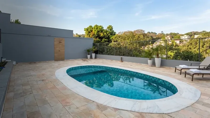 Portfólio de piscinas em Campinas: reforma com aquecimento solar no projeto Júnior Mattiazo